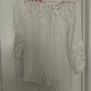 Elegant White Lace Women's Top